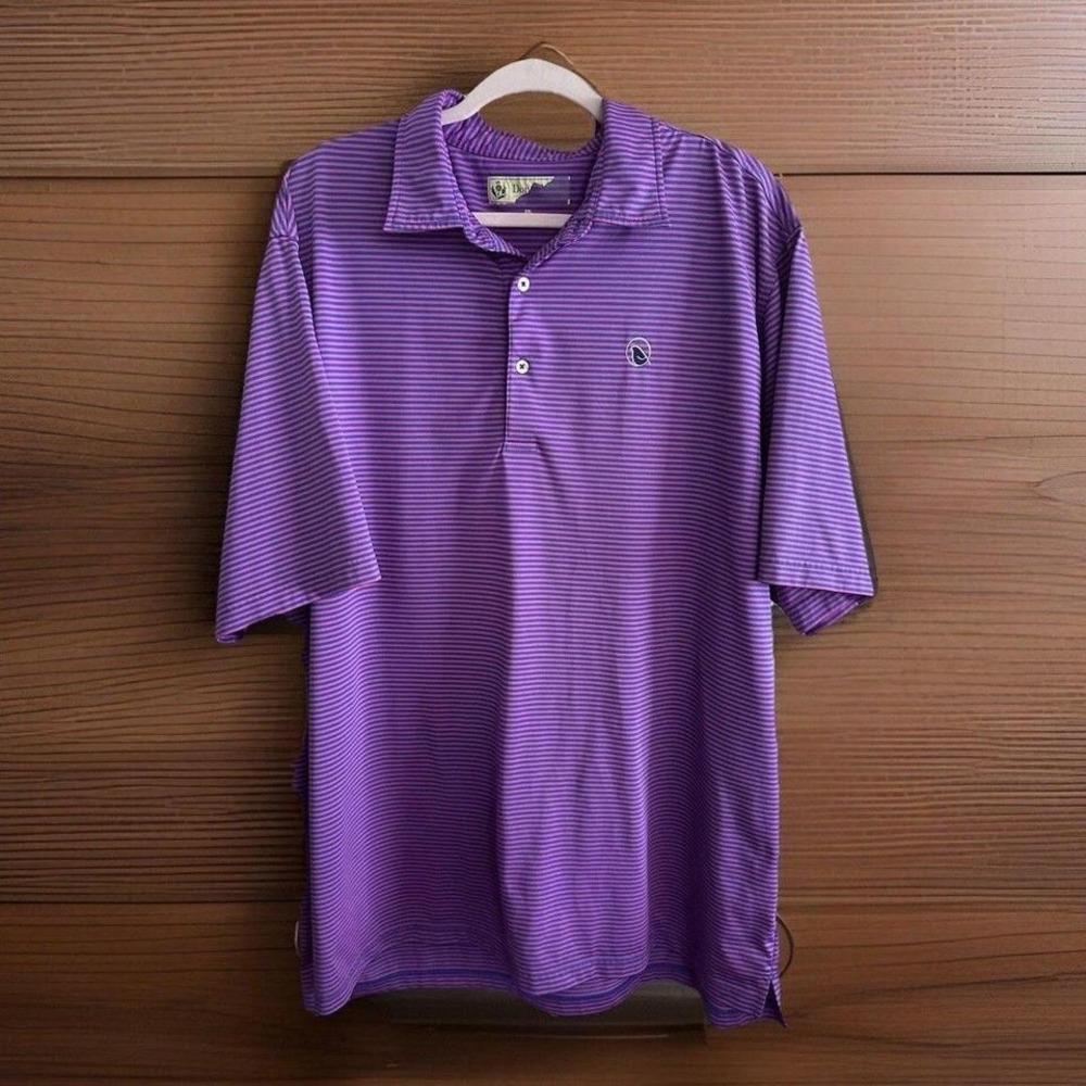 Donald Ross Polo Shirt Mens 2XL XXL Pink Blue‎ Striped Outdoors Golf